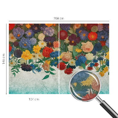Vlies-Fototapete fürs Kinderzimmer mit bunten Blumenmotiven