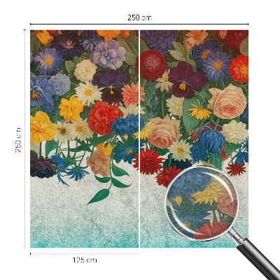 Vlies-Fototapete fürs Kinderzimmer mit bunten Blumenmotiven