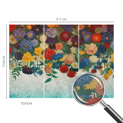 Vlies-Fototapete fürs Kinderzimmer mit bunten Blumenmotiven
