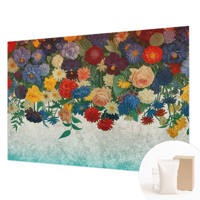 Vlies-Fototapete fürs Kinderzimmer mit bunten Blumenmotiven