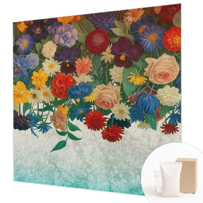 Vlies-Fototapete fürs Kinderzimmer mit bunten Blumenmotiven