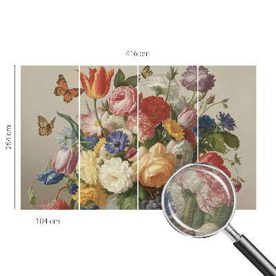 Vliestapete fürs Schlafzimmer Blumen und Schmetterlinge