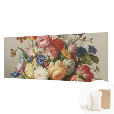 Vliestapete fürs Schlafzimmer mit Blumen- und Schmetterlingsmotiv