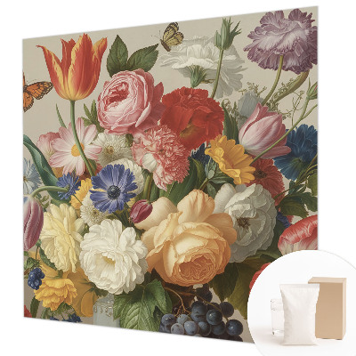 Vliestapete fürs Schlafzimmer mit Blumen- und Schmetterlingsmotiv