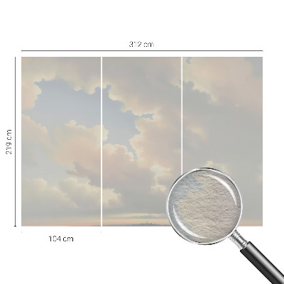 Vliestapete fürs Wohnzimmer mit pastellfarbenem Himmel als Motiv