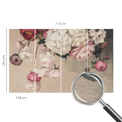 Bedruckte Vlies-Fototapete Romantische Blumen
