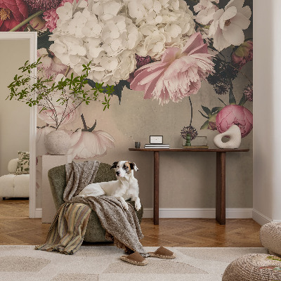 Bedruckte Vlies-Fototapete mit romantischem Blumenmotiv