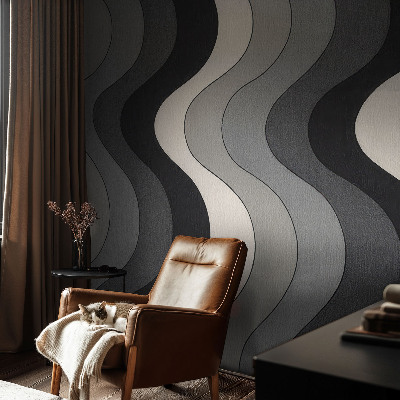 Wandtapete Graue Wellen