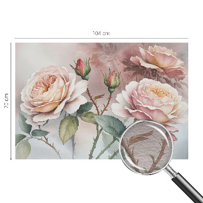 Fototapete fürs Wohnzimmer mit Pastellrosen