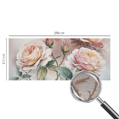 Fototapete fürs Wohnzimmer mit Pastellrosen