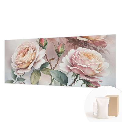 Fototapete fürs Wohnzimmer mit Pastellrosen