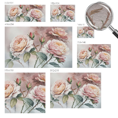 Fototapete fürs Wohnzimmer mit Pastellrosen