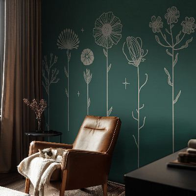 Fototapete fürs Schlafzimmer mit zarten Blüten als Motiv
