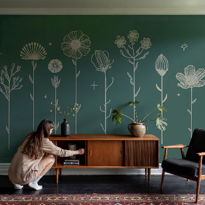 Fototapete fürs Schlafzimmer mit zarten Blüten als Motiv