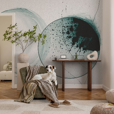 Motivtapete aus Vlies mit grünem Kreisdesign