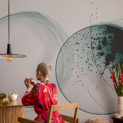 Motivtapete aus Vlies mit grünem Kreisdesign
