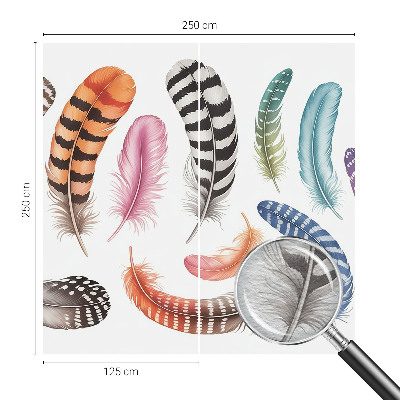 Vlies-Fototapete fürs Wohnzimmer Pastellfarbene Federn
