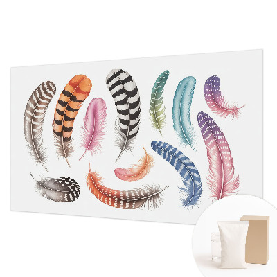 Vlies-Fototapete fürs Wohnzimmer Pastellfarbene Federn