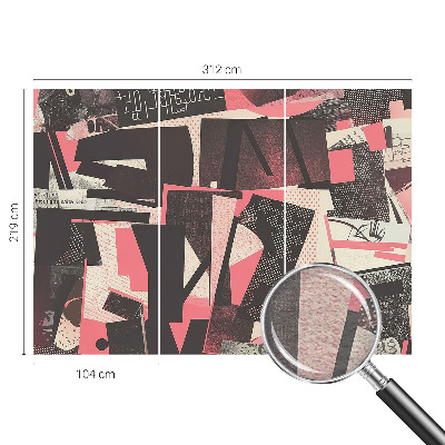 Vliestapete fürs Wohnzimmer mit geometrischer Collage