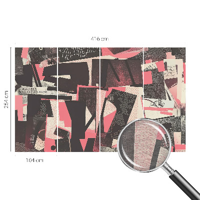 Vliestapete fürs Wohnzimmer mit geometrischer Collage