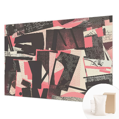 Vliestapete fürs Wohnzimmer mit geometrischer Collage