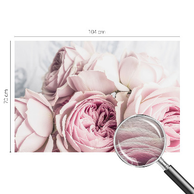 Fototapete fürs Wohnzimmer mit rosafarbenen Rosenmotiv