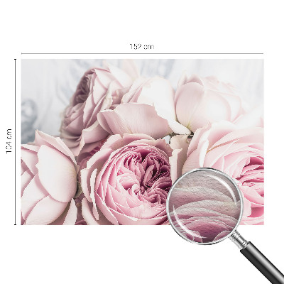 Fototapete fürs Wohnzimmer mit rosafarbenen Rosenmotiv