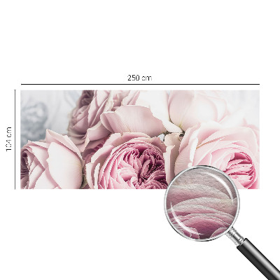 Fototapete fürs Wohnzimmer mit rosafarbenen Rosenmotiv