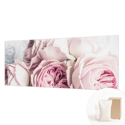 Fototapete fürs Wohnzimmer mit rosafarbenen Rosenmotiv