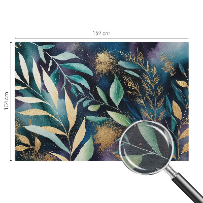 Fototapete fürs Schlafzimmer mit botanischem Blattmuster