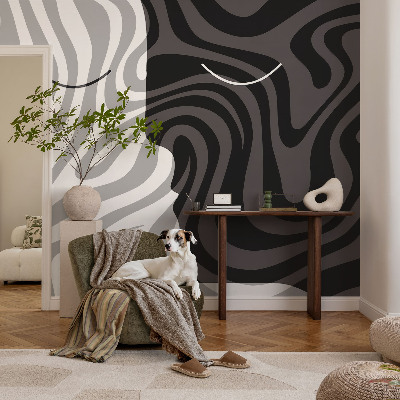Vlies-Fototapete fürs Schlafzimmer mit abstrakten Gesichtern als Motiv
