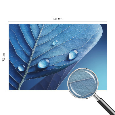 Fototapete nach Maß mit blauem Blattmotiv
