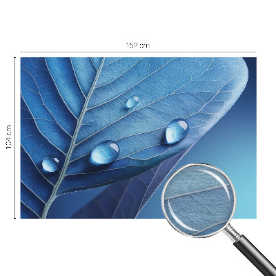 Fototapete nach Maß mit blauem Blattmotiv