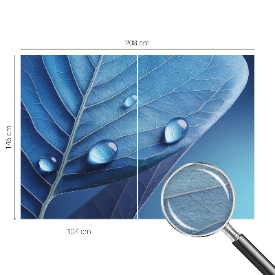 Fototapete nach Maß mit blauem Blattmotiv