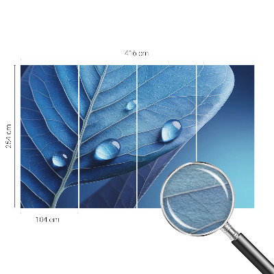 Fototapete nach Maß mit blauem Blattmotiv