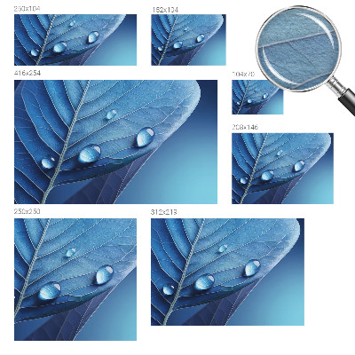Fototapete nach Maß mit blauem Blattmotiv