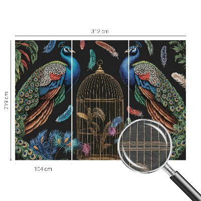 Vlies-Fototapete fürs Schlafzimmer Exotische Pfauen