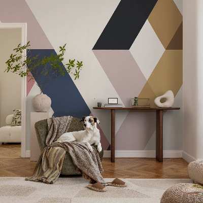 Vlies-Fototapete fürs Wohnzimmer mit bunten Rauten