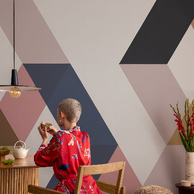 Vlies-Fototapete fürs Wohnzimmer mit bunten Rauten