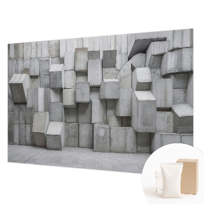 Dekorative Wand-Fototapete mit Motiv aus Betonblöcken