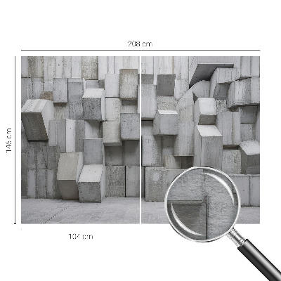 Dekorative Wand-Fototapete mit Motiv aus Betonblöcken