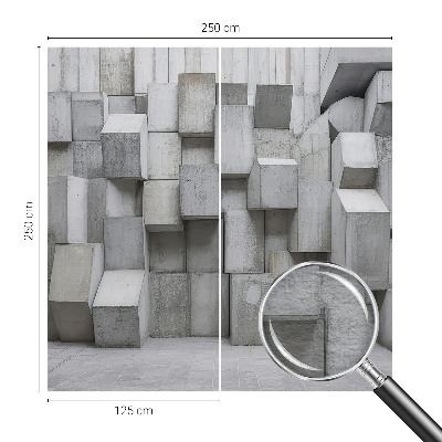 Dekorative Wand-Fototapete mit Motiv aus Betonblöcken