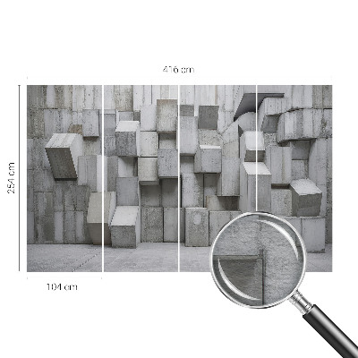 Dekorative Wand-Fototapete mit Motiv aus Betonblöcken