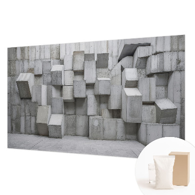Dekorative Wand-Fototapete mit Motiv aus Betonblöcken