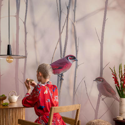 Wand-Fototapete mit einem Vogelpaar als Motiv