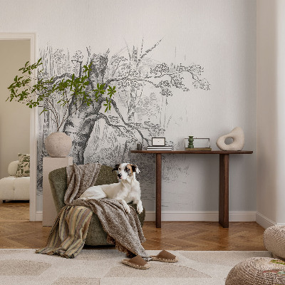 Fototapete mit Motiv eines Waldes und Baumdetails