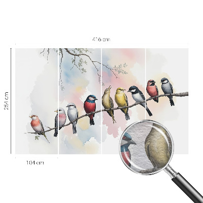 Vlies-Fototapete mit Vögeln auf einem Ast
