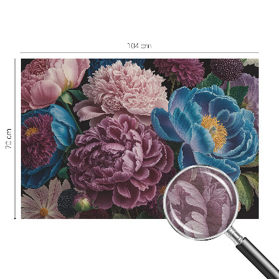 Fototapete fürs Wohnzimmer mit bunten Blumen