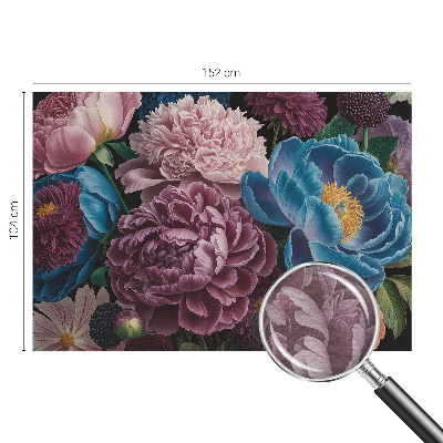 Fototapete fürs Wohnzimmer mit bunten Blumen