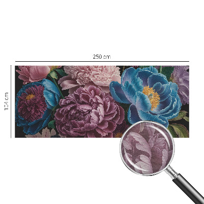 Fototapete fürs Wohnzimmer mit bunten Blumen